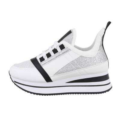 Sneakers Low für Damen in Weiß und Silber