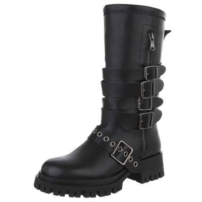 Plateaustiefel für Damen in Schwarz