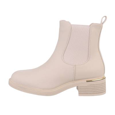 Classic ankle boots for women in beige