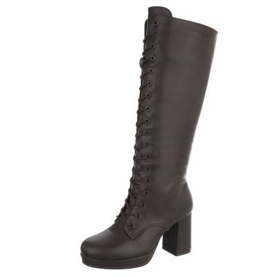 Lace-up boots for women in brown