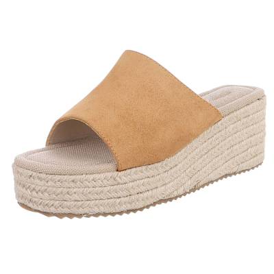 Plateausandaletten für Damen in Camel und Beige