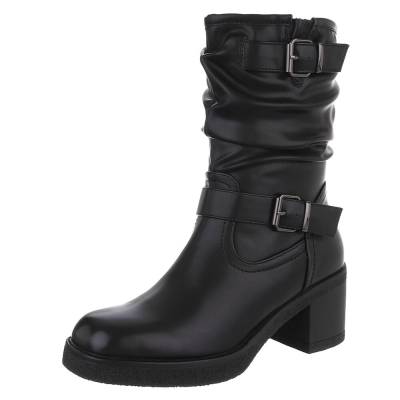 Klassische Stiefeletten für Damen in Schwarz und Silber