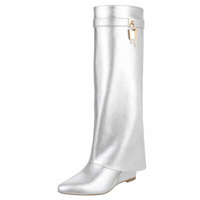 Keilstiefel für Damen in Silber
