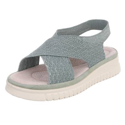 Riemchensandalen für Damen in Hellgrün