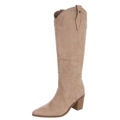 Western- & Bikerstiefel für Damen in Hellbraun