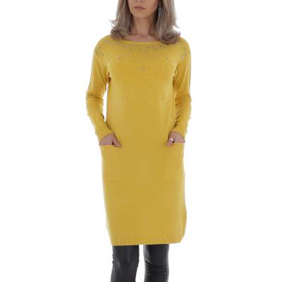 Strickkleid für Damen in Gelb