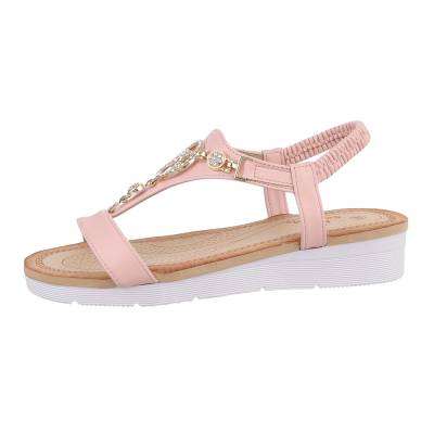 Strappy sandals for women in dusky pink