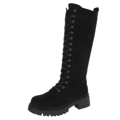 Platform boots for women in black