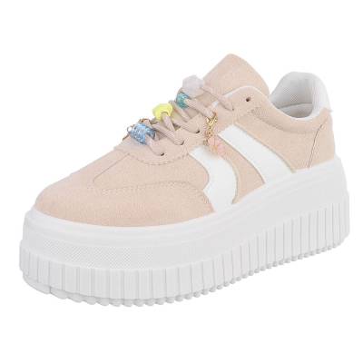 Low-top sneakers for women in beige