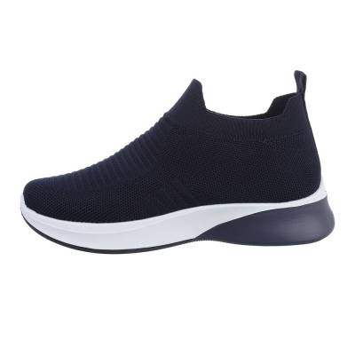 Low-top sneakers for women in dark-blue and white