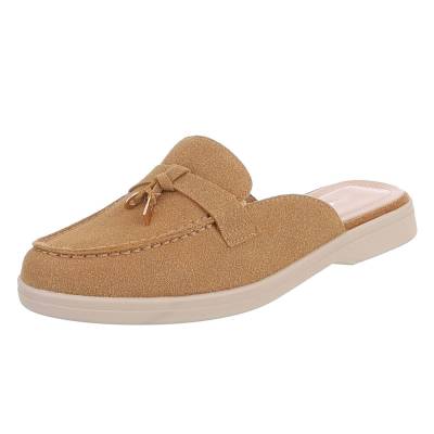 Pantoletten für Damen in Camel