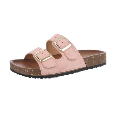 Mules for women in dusky pink