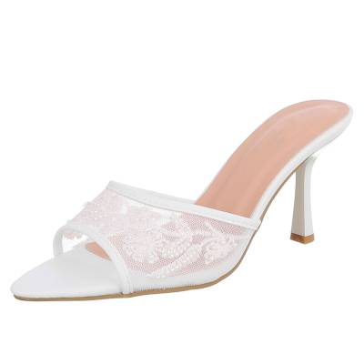 Mules for women in white