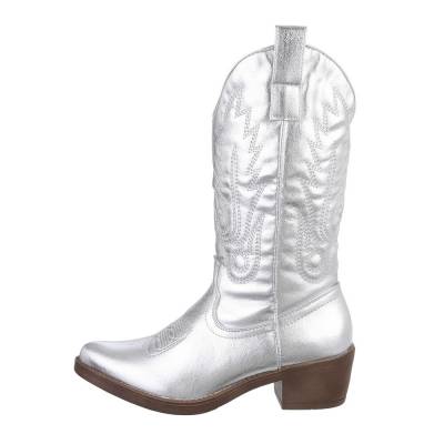Cowboy & biker boots for women in silver