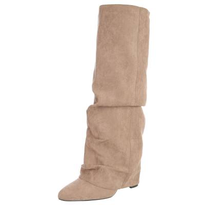 High-Heel Stiefel für Damen in Hellbraun
