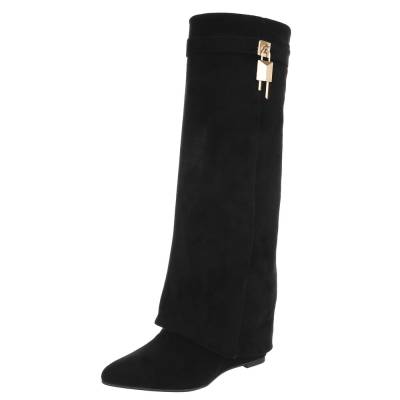 Keilstiefel für Damen in Schwarz