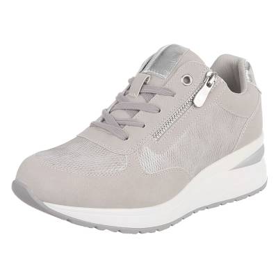 Low-top sneakers for women in gray and silver