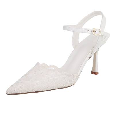 Schnür- & Riemchenpumps für Damen in Weiß