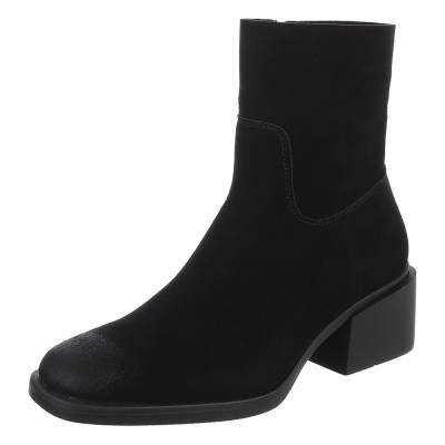 Echtleder Klassische Stiefeletten für Damen in Schwarz