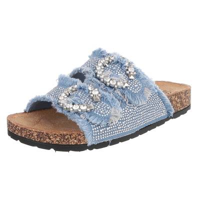 Mules for women in light-blue