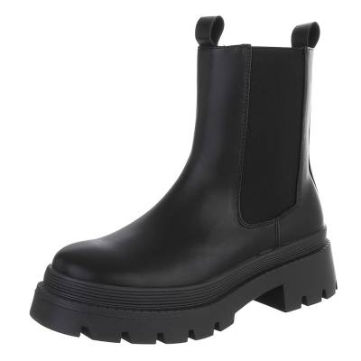 Plateaustiefeletten für Damen in Schwarz