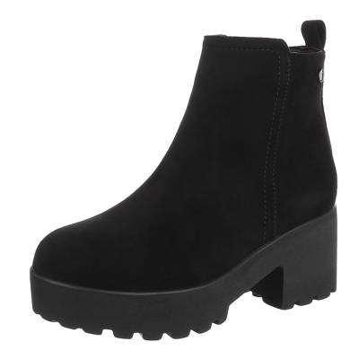 Platform ankle boots for women in black