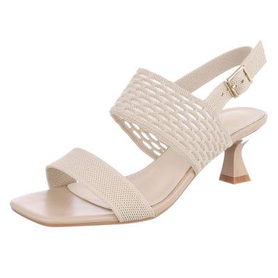 High-Heel Sandaletten für Damen in Hellbraun