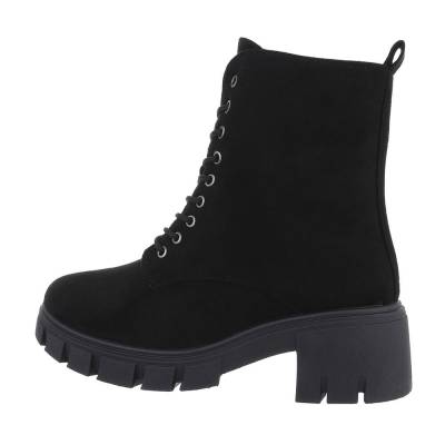 Lace-up ankle boots for women in black