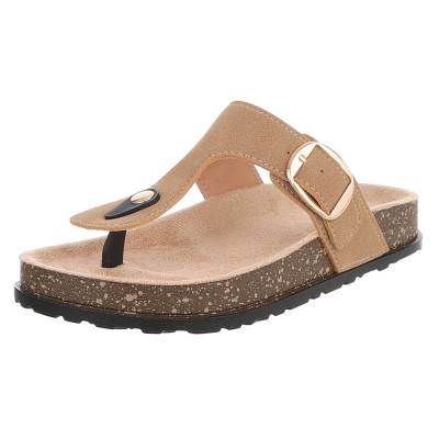 Zehentrenner für Damen in Hellbraun