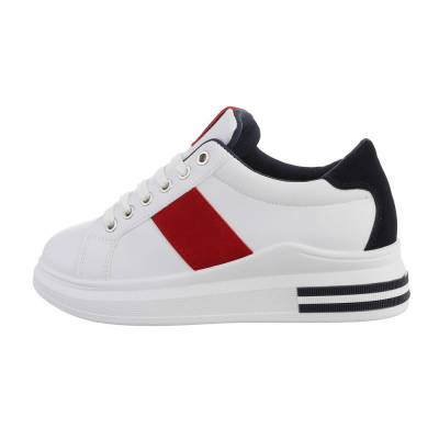 Sneakers low für Damen in Weiß und Rot