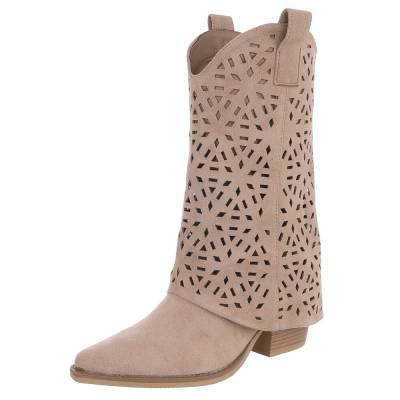 Western- & Bikerstiefel für Damen in Hellbraun