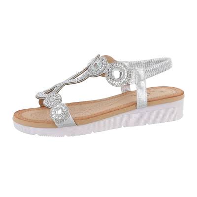 Strappy sandals for women in silver