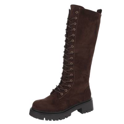 Platform boots for women in brown