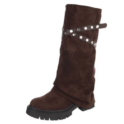 Platform boots for women in brown