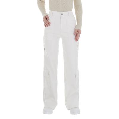 Leather-look trouser for women in white