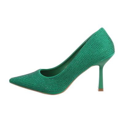 High heel pumps for women in green