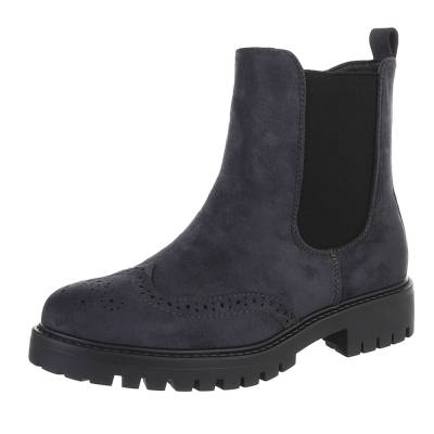 Flache Stiefeletten für Damen in Dunkelgrau