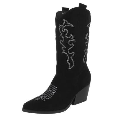 Western- & Bikerstiefel für Damen in Schwarz
