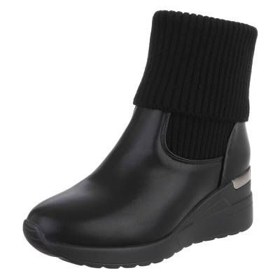Keilstiefeletten für Damen in Schwarz