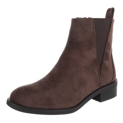 Flache Stiefeletten für Damen in Braun