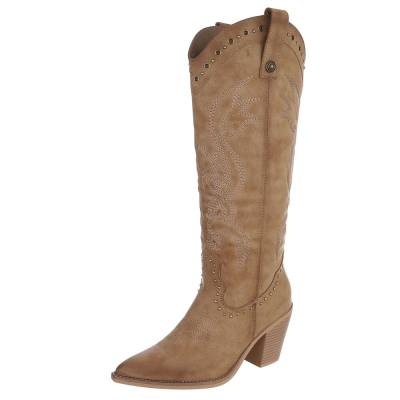 Western- & Bikerstiefel für Damen in Hellbraun