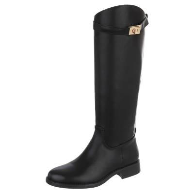 Flat boots for women in black