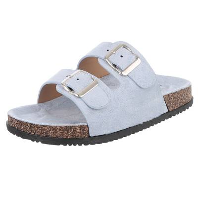 Mules for women in light-blue