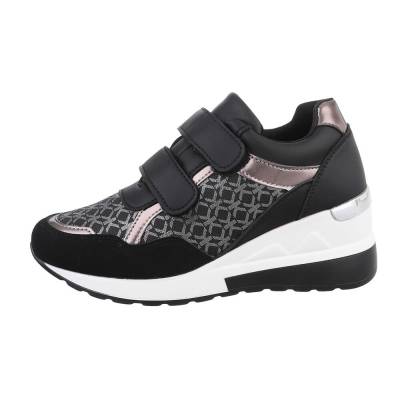 Low-top sneakers for women in black and bronze