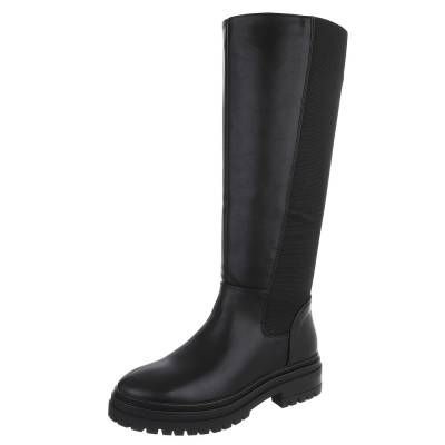 Plateaustiefel für Damen in Schwarz