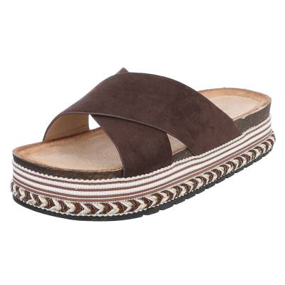 Platform sandals for women in brown