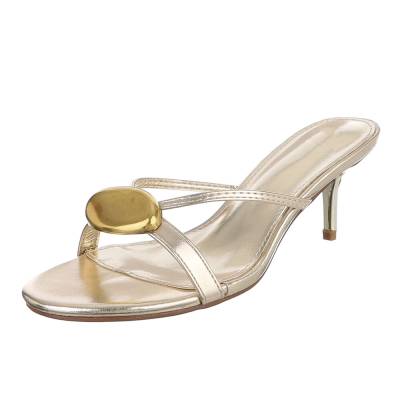 Pantoletten für Damen in Gold