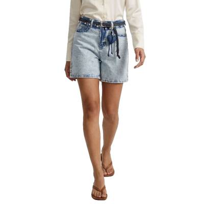 High waist shorts for women in blue