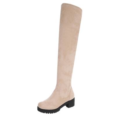 Overknees für Damen in Beige