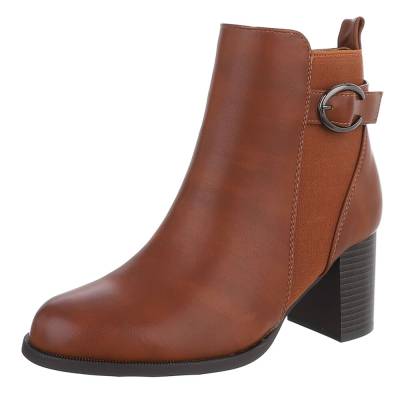 Klassische Stiefeletten für Damen in Camel